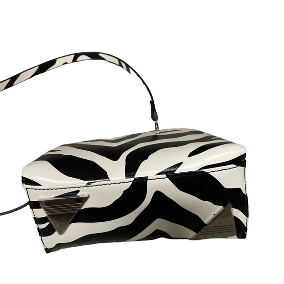 The Attico Black White Zebra Midnight clutch shoulder bag - Picture 7 of 12
